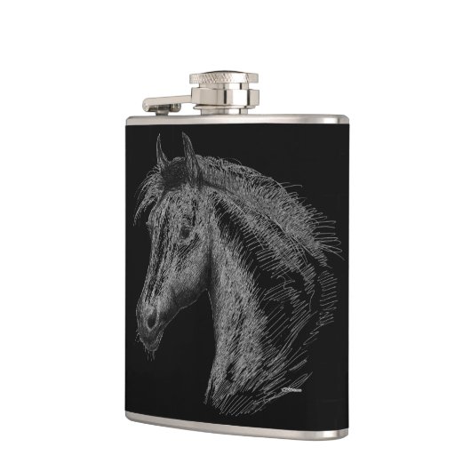 Pferd: Schwarz Flachmann (Links)