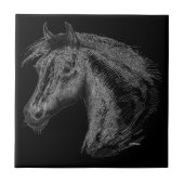 Pferd: Schwarz Fliese (Vorderseite)