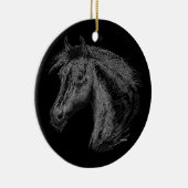 Pferd: Schwarz Keramikornament (Rechts)