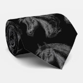 Pferd: Schwarz Krawatte (Gerollt)