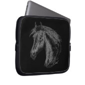 Pferd: Schwarz Laptopschutzhülle (Vorne Rechts)