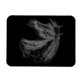 Pferd: Schwarz Magnet (Horizontal)