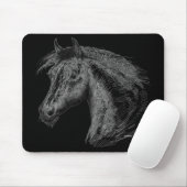 Pferd: Schwarz Mousepad (Mit Mouse)