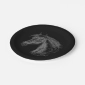 Pferd: Schwarz Pappteller (Schrägansicht)