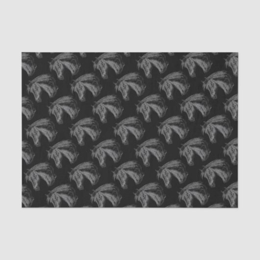 Pferd: Schwarz Seidenpapier (Vorderseite)