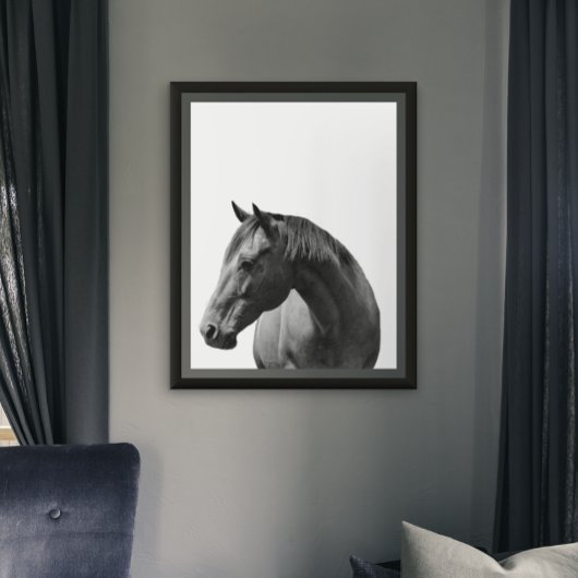 Pferd Schwarz Weiß Stil Moderner Poster