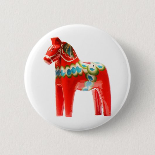 Pferd Schwedens Dala Button (Vorderseite)