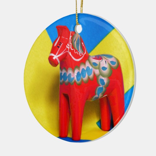 Pferd Schwedens Dala Keramik Ornament (Links)