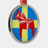 Pferd Schwedens Dala Ornament Aus Metall (Rechts)