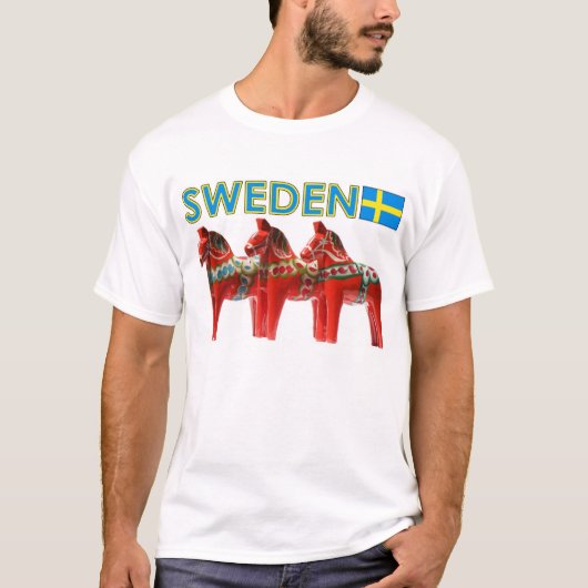 Pferd Schwedens Dala T-Shirt (Vorderseite)