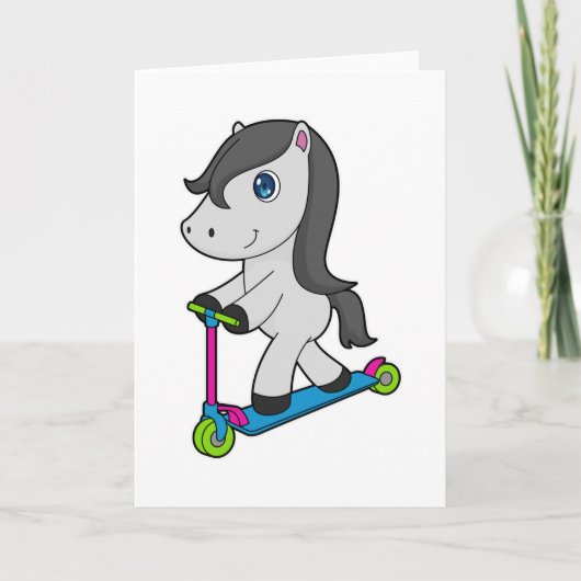 Pferd Scooter Karte (Vorderseite)