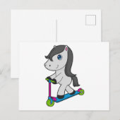 Pferd Scooter Postkarte (Vorne/Hinten)