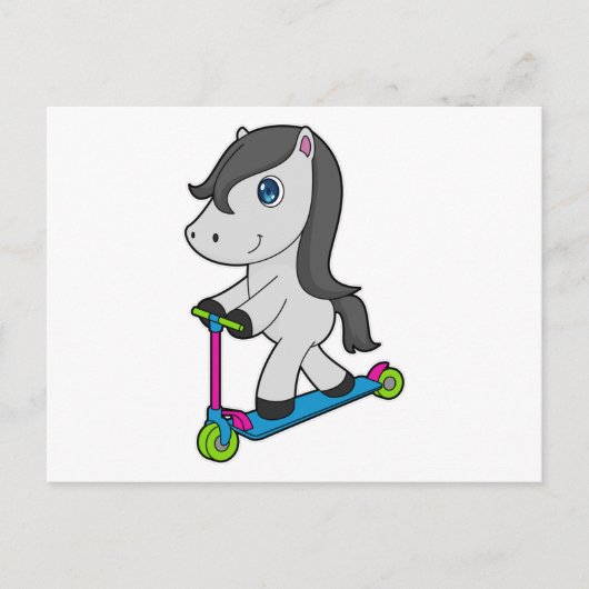 Pferd Scooter Postkarte (Vorderseite)