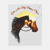 Pferd Sie sind mein glücklicher Ort Pferd Lover We Fleecedecke (Vorderseite)