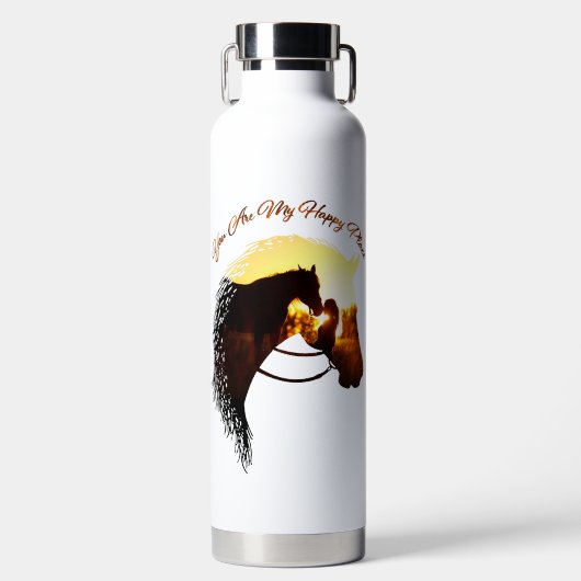 Pferd Sie sind mein glücklicher Ort Pferd Lover We Trinkflasche (Vorderseite)