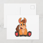 Pferd sitzend postkarte (Vorne/Hinten)