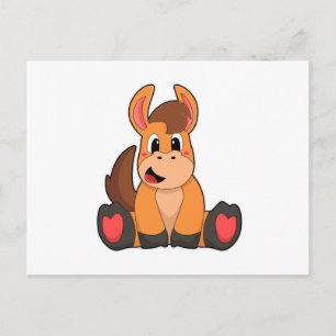 Pferd sitzend postkarte