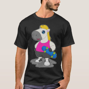 Pferd Skater Skateboard Sport T-Shirt