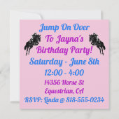 Pferd Springen Ich würde eher BeShowing! Reittier Einladung (Rückseite)