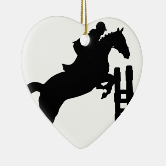 Pferd springen Silhouette Keramik Ornament (Rechts)