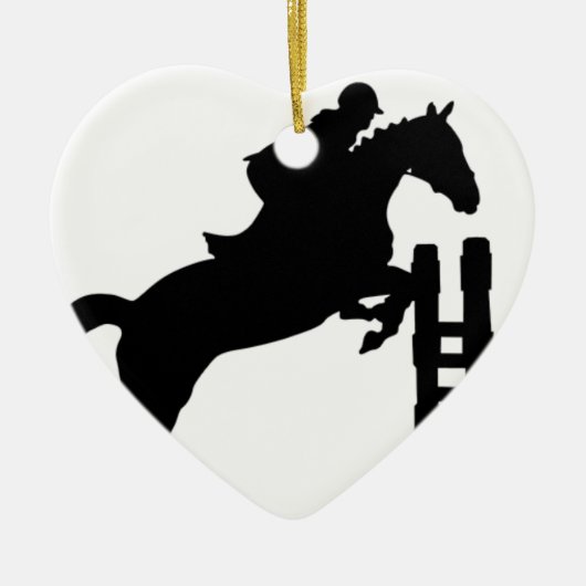 Pferd springen Silhouette Keramik Ornament (Vorne)