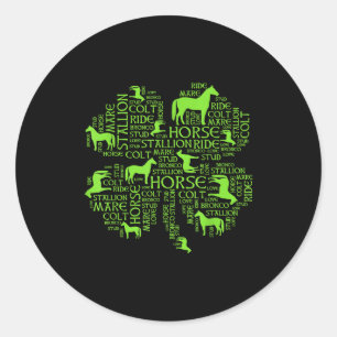 Pferd St. Patrick's Day Iri-Shirt - Kleeblatt-T-Sh Runder Aufkleber