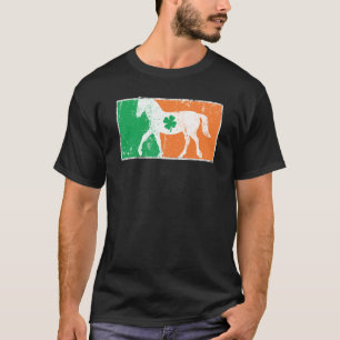 Pferd St. Patricks Tag Irische Flagge C Distressed T-Shirt
