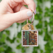 Pferd stehend in einem Stall Schlüsselanhänger (Hand)