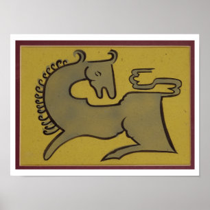 Pferd (Stift, Tinte und Gouache auf Papier) Poster