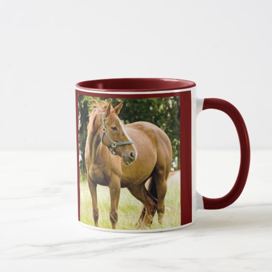 Pferd (Stute) in der Feld-Tasse Tasse (Rechts)
