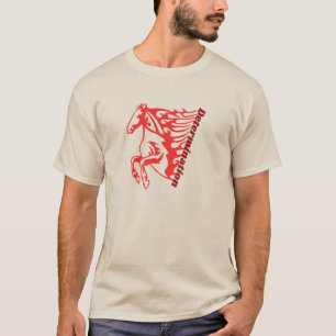 Pferd-T-Shirt – Fetts rotes Grafikdesign für Stärk T-Shirt