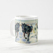 Pferd Team in Snow von Edvard Munch Kaffeetasse (Vorderseite Links)