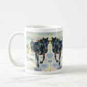 Pferd Team in Snow von Edvard Munch Kaffeetasse (Links)