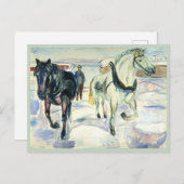 Pferd Team in Snow von Edvard Munch Postkarte (Vorne/Hinten)