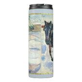 Pferd Team in Snow von Edvard Munch Thermosbecher (Rückseite)