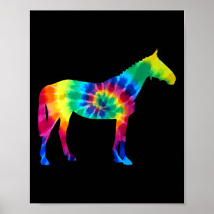 Pferd Tie Dye Vintage Hippie Reiten Reiter Pferde Poster