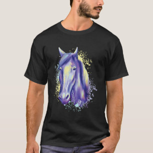 Pferd Tier Reiten Bunt Frau Pferd Motiv T-Shirt