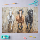 Pferd Trio Galopp Gemälde Decoupage Seidenpapier (Basteln)