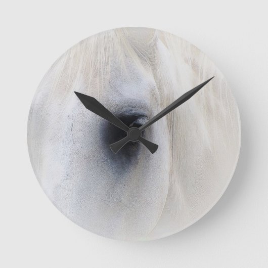 Pferd u. Blumen Runde Wanduhr (Vorderseite)