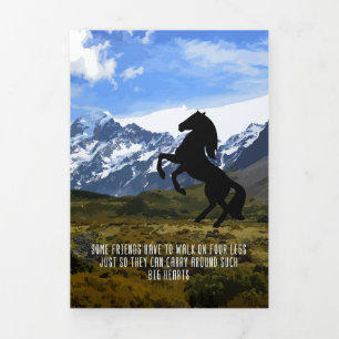 Pferd über meinem Pferd ist mein großes Herz Dreifach Gefaltete Urlaubskarte