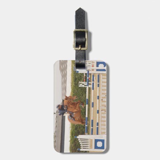 Pferd über Zaun-Gepäckanhänger Gepäckanhänger (Vorderseite vertikal)