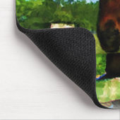 Pferd über Zaun-Malerei Mousepad (Ecke)