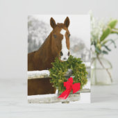 Pferd über Zaun schauen Einladung (Stehend Vorderseite)