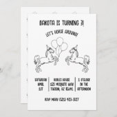 Pferd um die Geburtstagsparty Einladung (Vorne/Hinten)