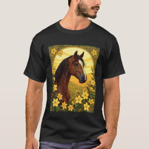 Pferd umgeben von gelben Jasminblüten T-Shirt