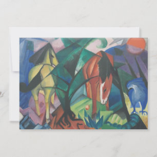 Pferd und Adler von Franz Marc, Vintage Cubismus K Einladung