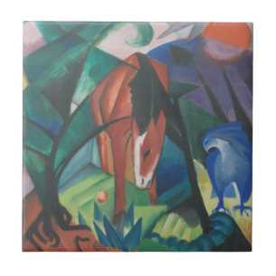 Pferd und Adler von Franz Marc, Vintage-Kubismus-K Fliese