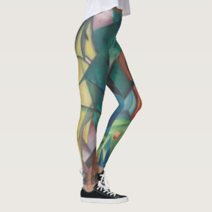 Pferd und Adler von Franz Marc, Vintage-Kubismus-K Leggings