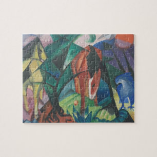 Pferd und Adler von Franz Marc, Vintage Kubismus K Puzzle