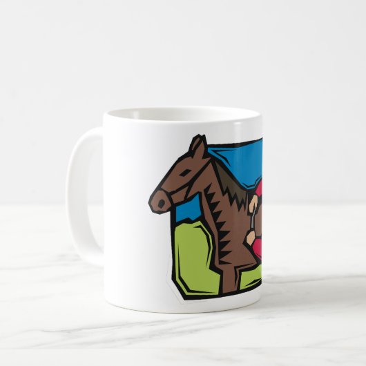 Pferd- und Bauernmädchen Kaffeetasse (Vorderseite Links)